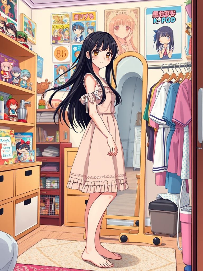 Rachel trying on the dress