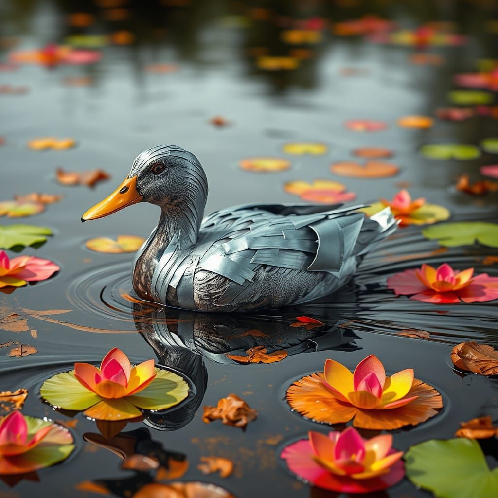 Duct Tape Duck Glides on River of Molten Glue