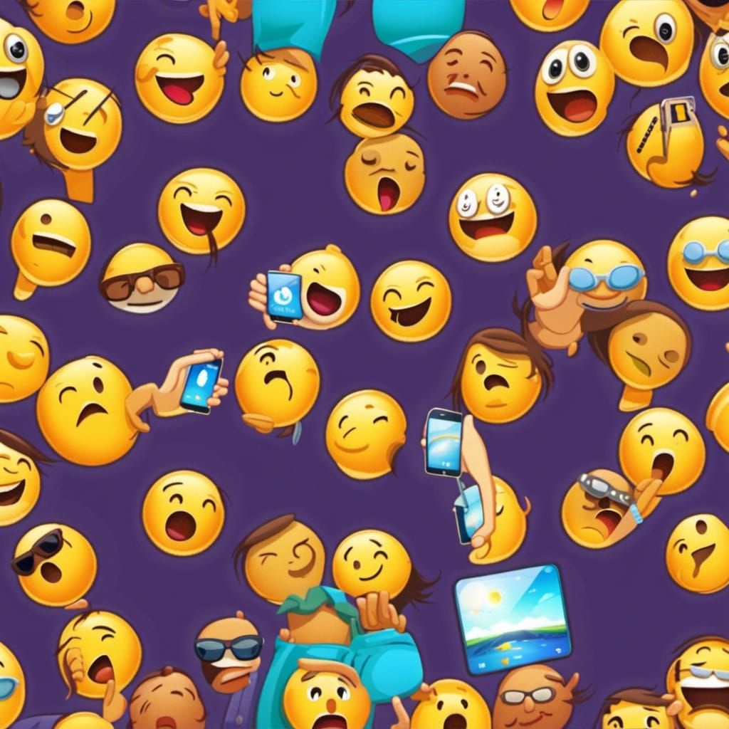 Emojis Living Inside a Smartphone World