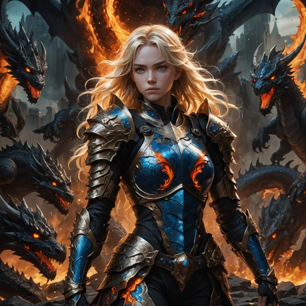 Anime Heroine in Dragon Bone Armor