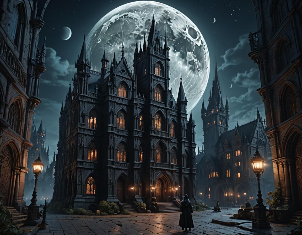 Fantasy Goth World with Gothic Architecture