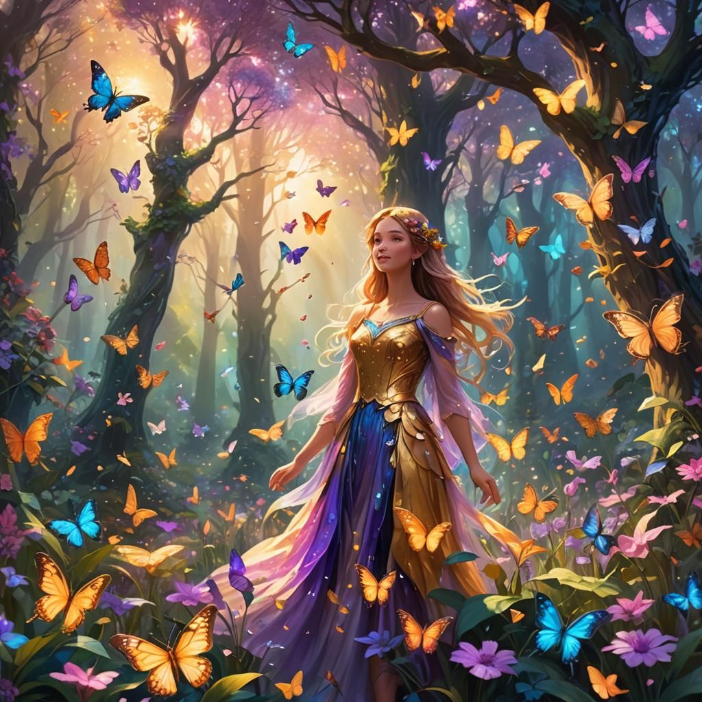 Enchanted Garden: Fantasy Art with Butterflies