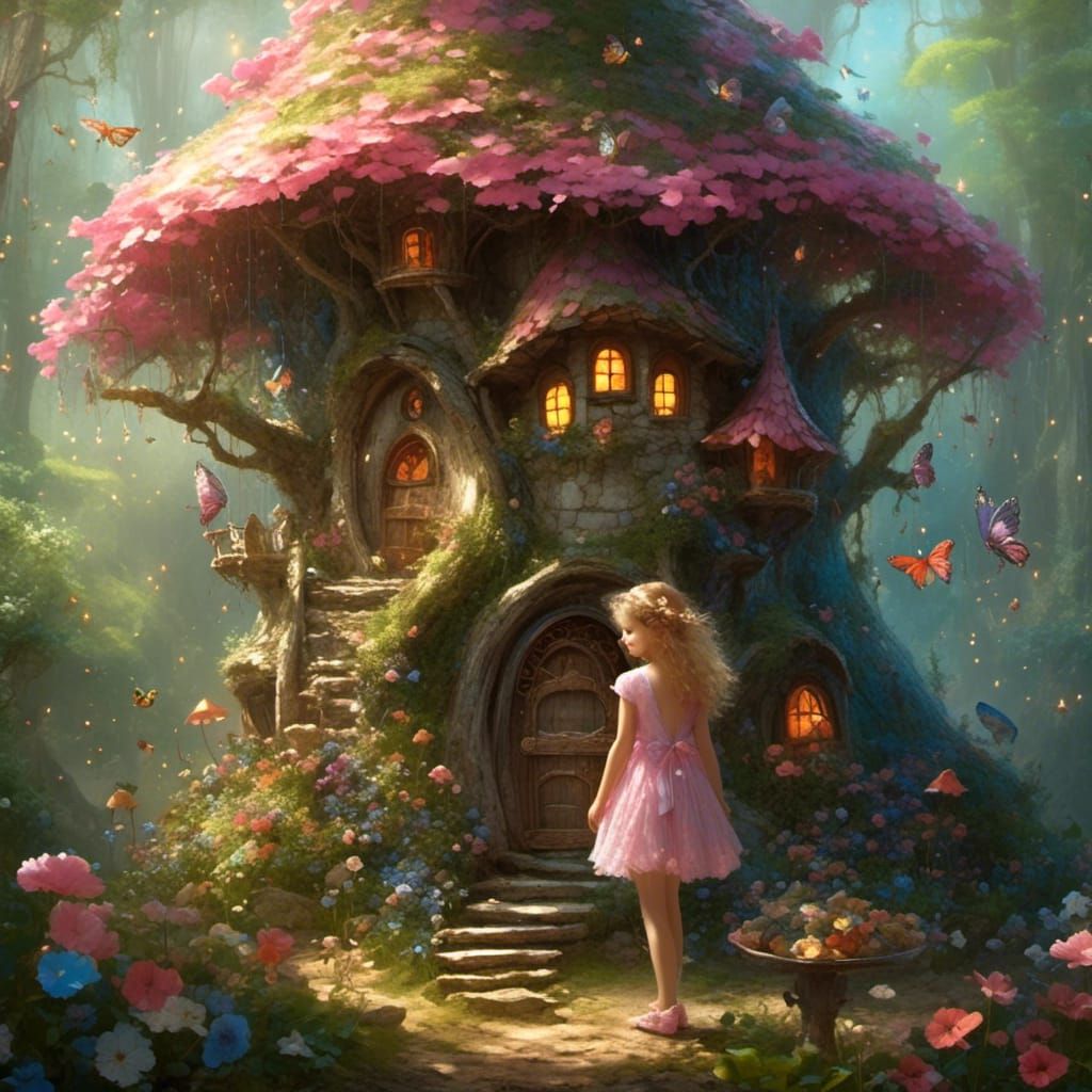 Enchanting Fairy House with Beautiful Fairy