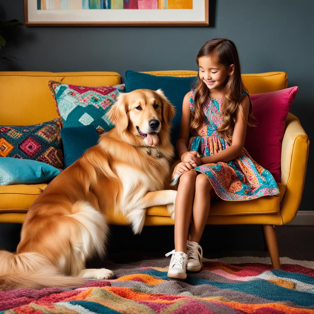 Girl and Dog: A Heartwarming Scene of Friendship