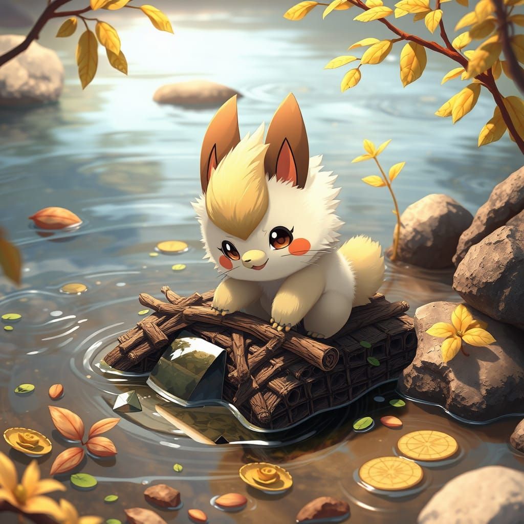 Anime-Inspired Bidoof Builds Whimsical River Dam