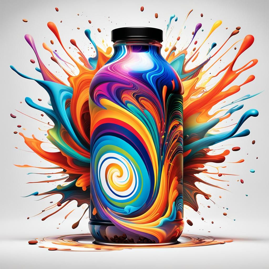 Explosive Coffee Jar: A Surreal Energy Spectacle