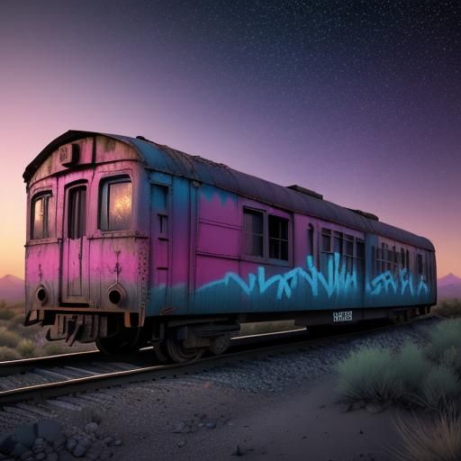Desert Train Boxcar with Graffiti Mural
