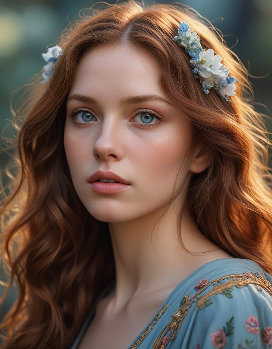 Ethereal Fantasy Portrait in Vibrant Colors