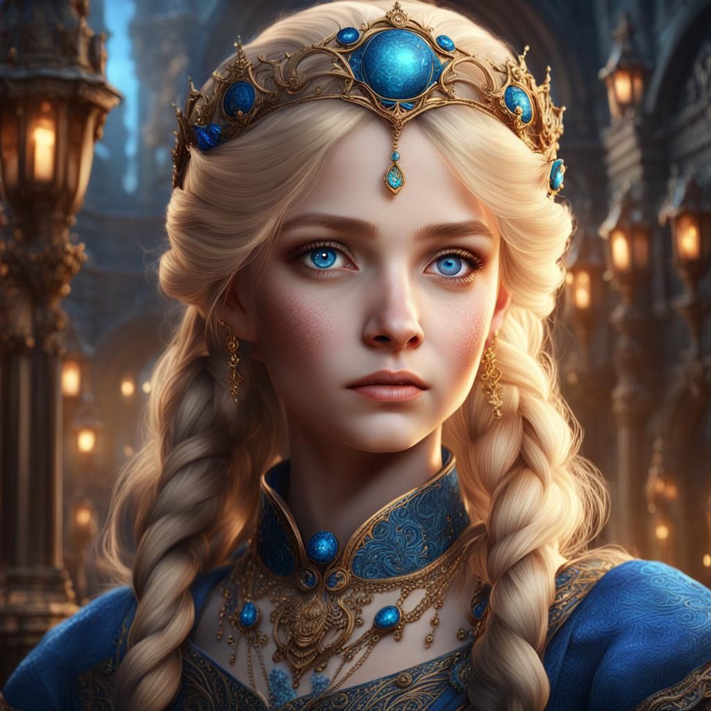 Beautiful Blonde Girl: Fantasy Concept Art in 8k