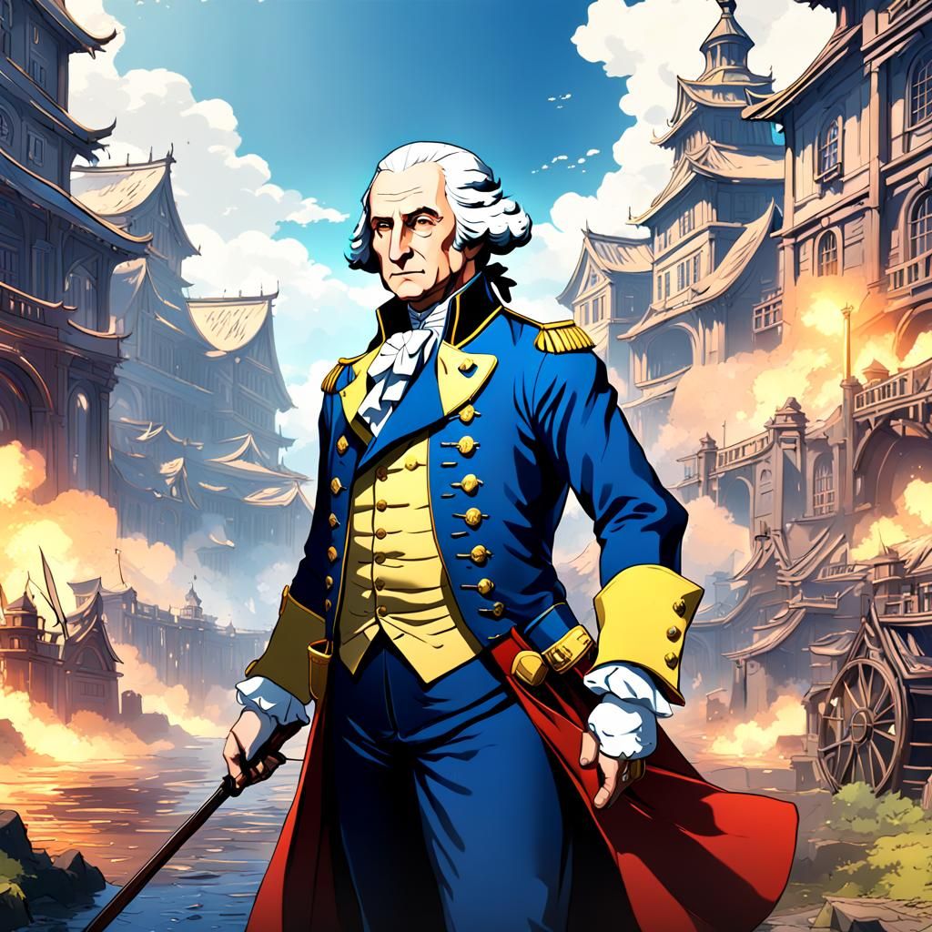 Anime George Washington Fantasy Concept Art