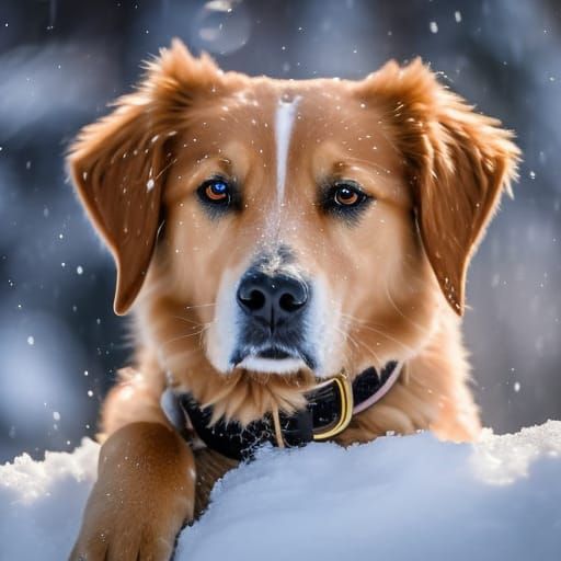 Elegant Dog in Snow: Professional Photography