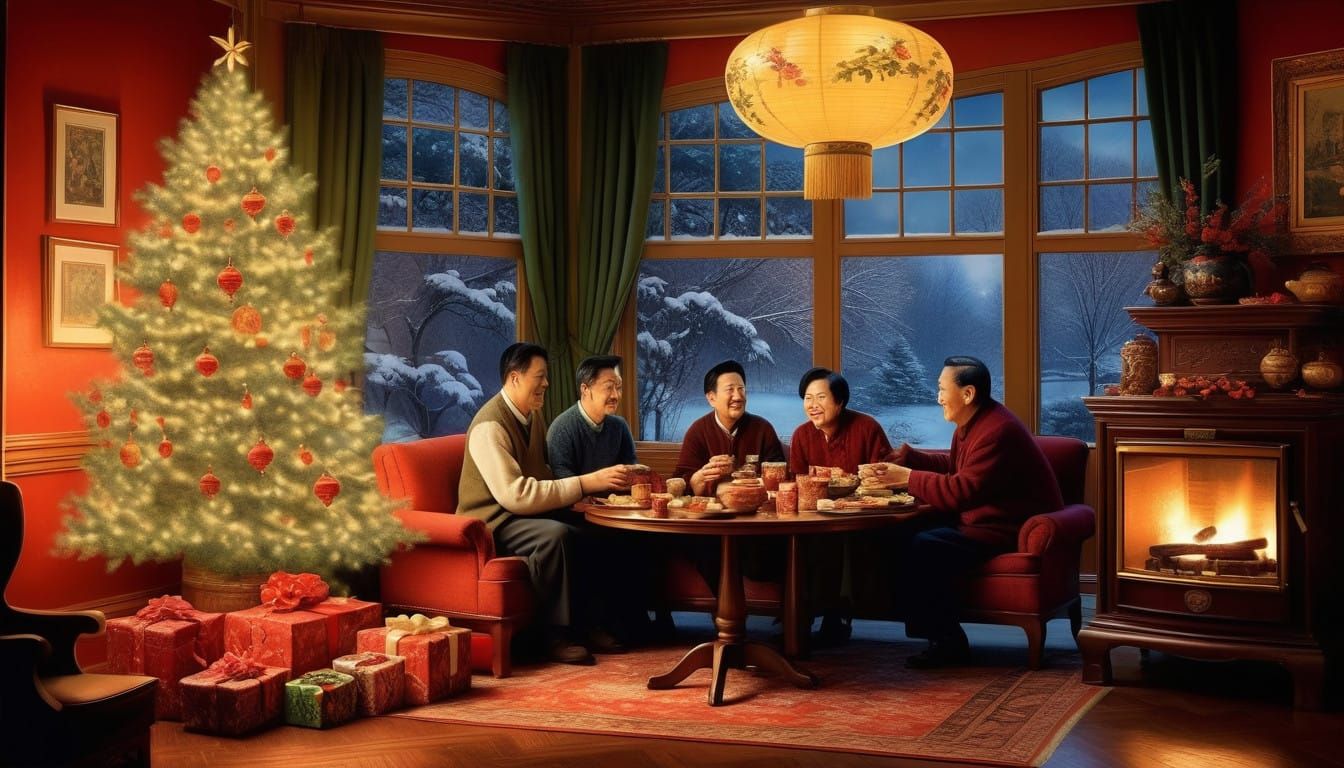 Warm Winter Gathering of Chinese-Indonesian Family in Festiv...