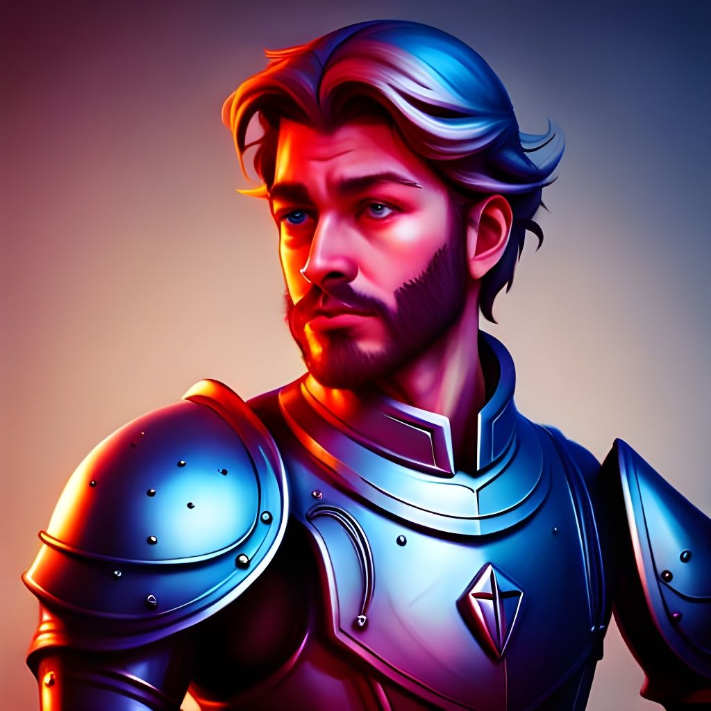 Handsome Knight Blowing Kiss: Hyperrealistic Digital Art