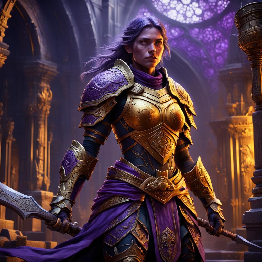 Female Warrior in Dark Fantasy Style