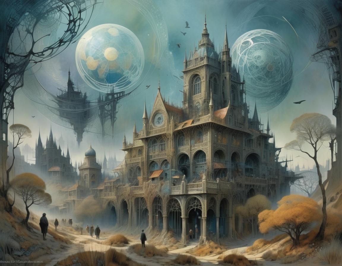 Intricate Landscape Art Inspired by Surrealism