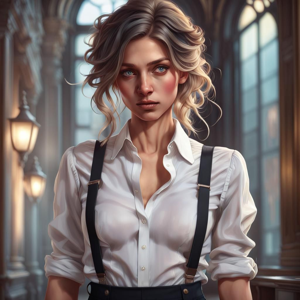 Italian Woman Portrait in Hyperdetailed Art Style