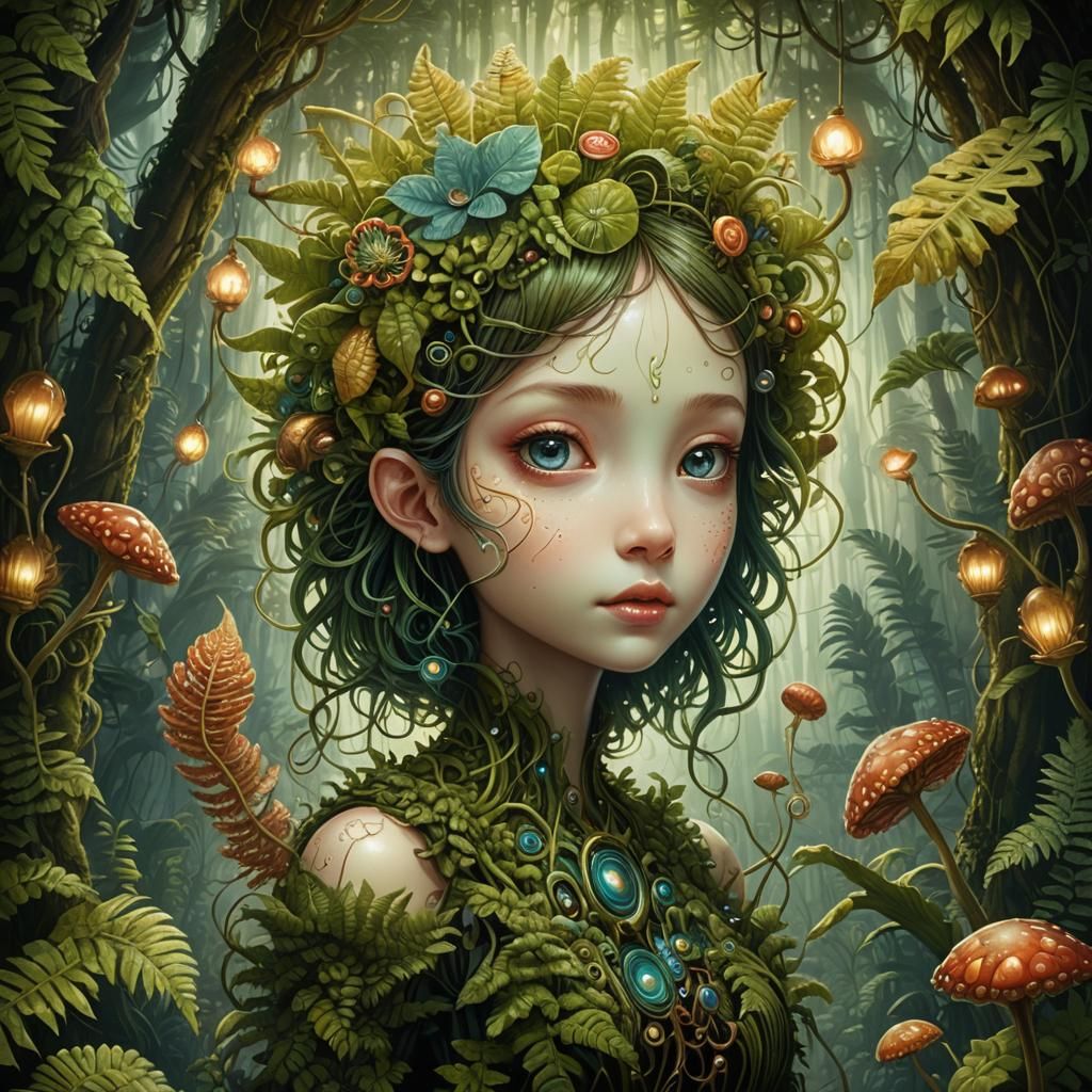 Fairy Merging with Fern in Biomechanical Forest