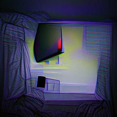 TV in Dark Bedroom: A Study in Isolation