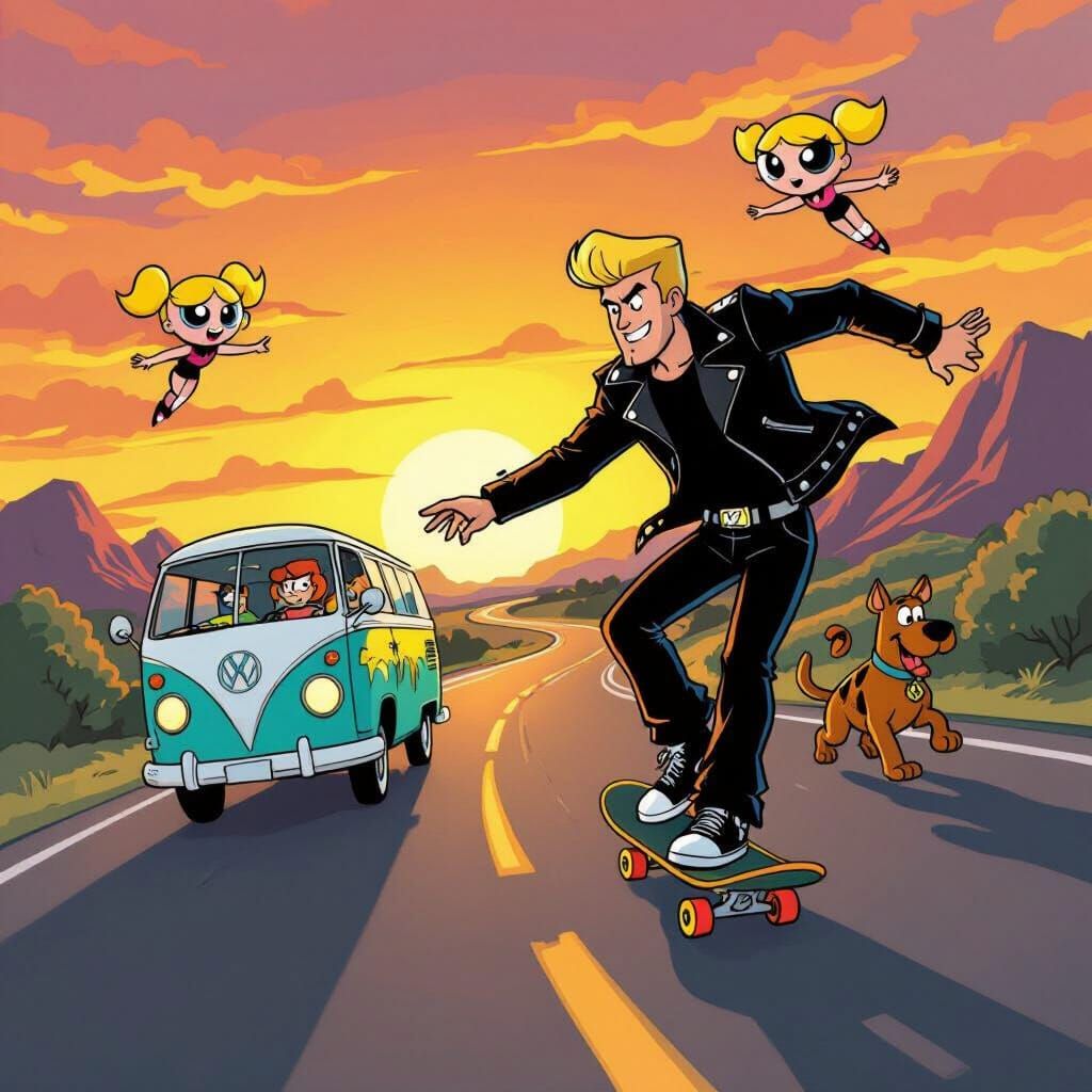 Johnny Bravo and Scooby Doo Animation at Sunset