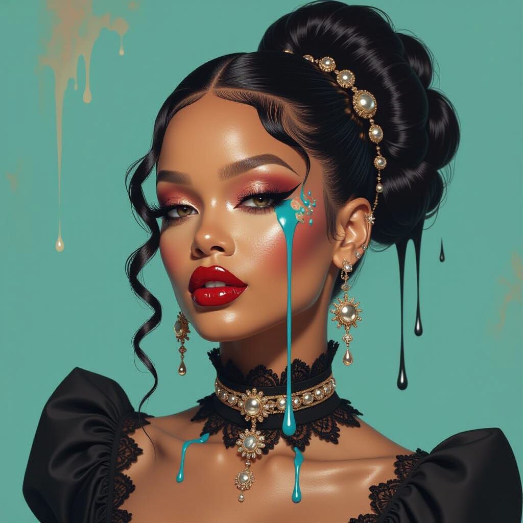 Rihanna in Steampunk Style with Liquid Mercury Accents