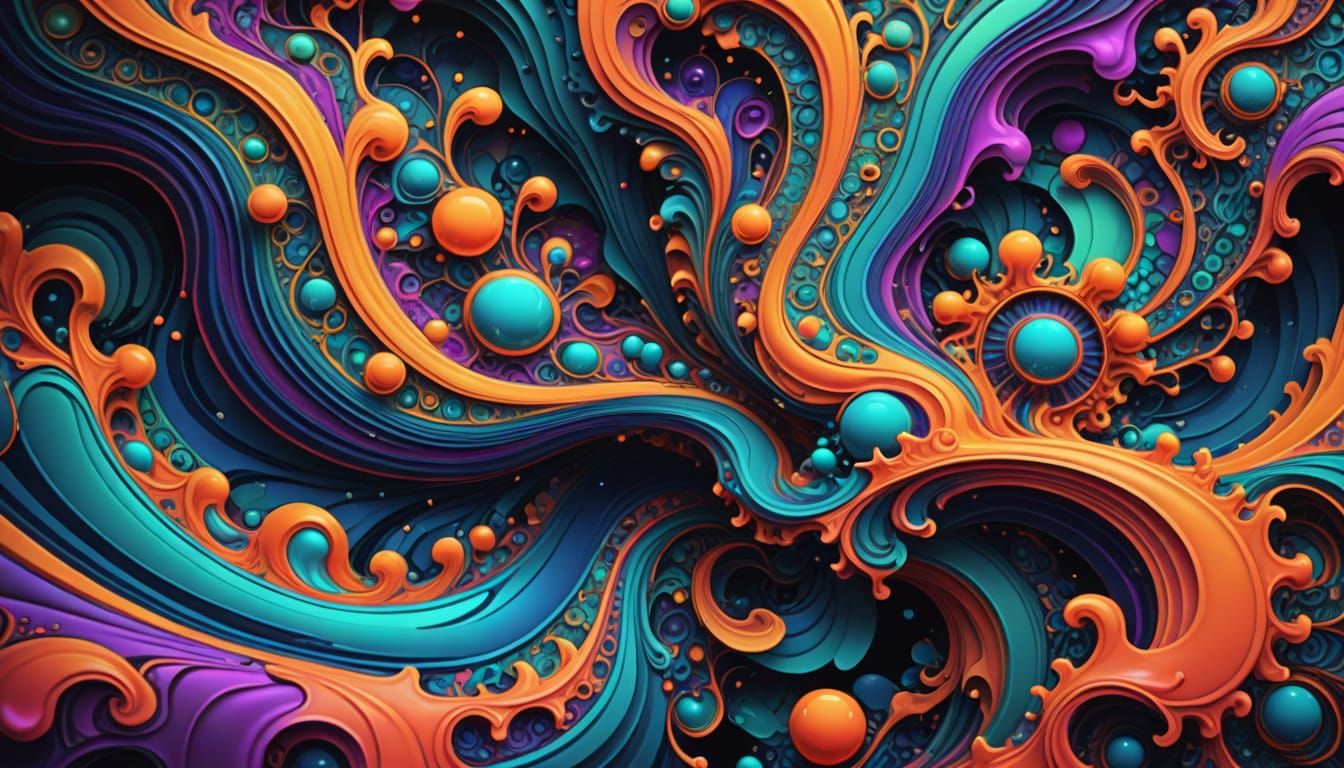 Vibrant Art Nouveau Dreamscape in Hyperrealistic 8K