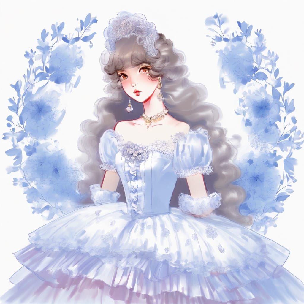 Impressionist Portrait of Woman in Haute Couture