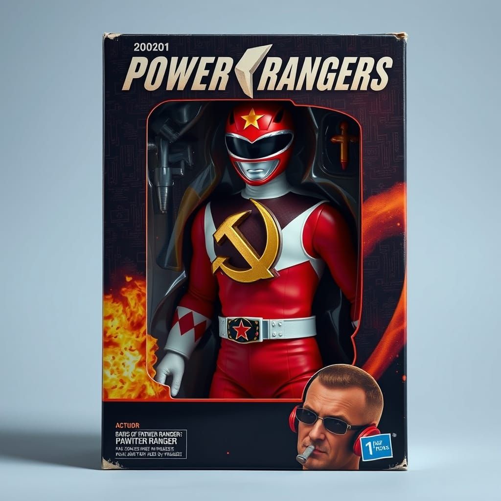 Vintage Soviet Power Ranger Action Figure Box Art