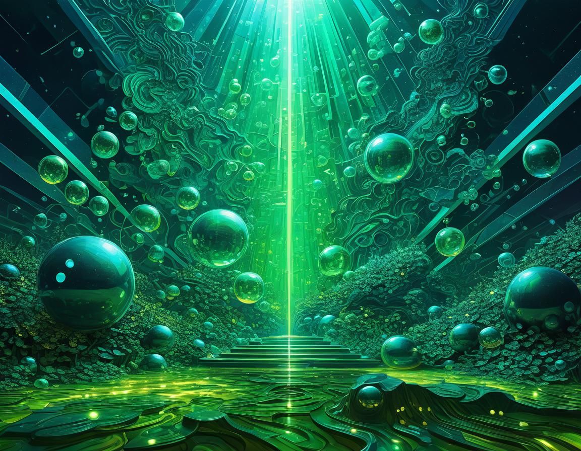 Ethereal Abstract Floral Art in Cubist Style