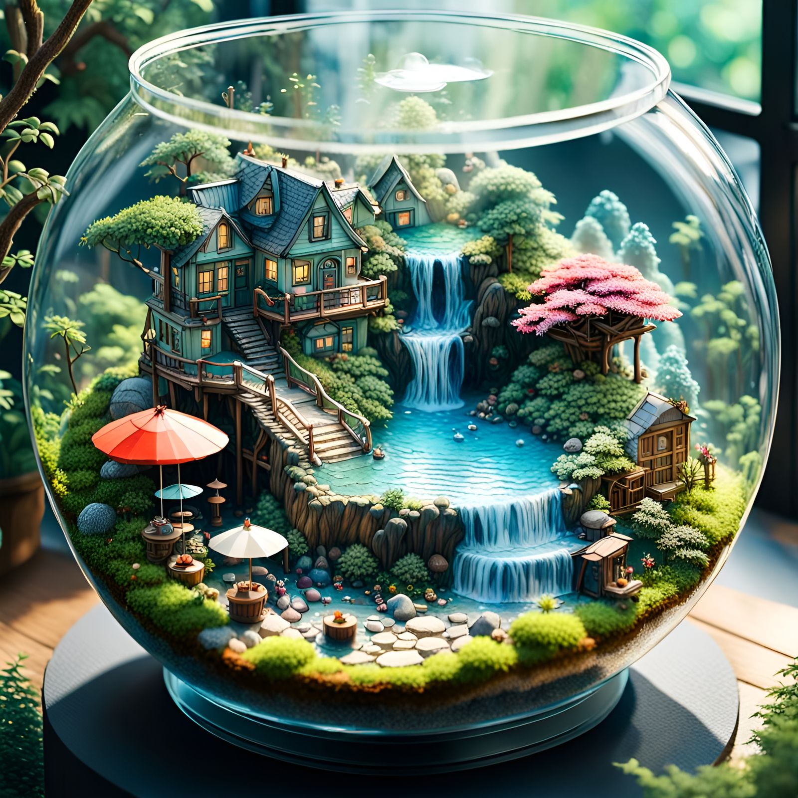 Miniature Wonderland Terrarium in Ghibli Style