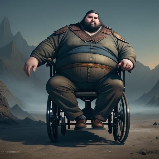 Detailed Matte Painting of Man in Wheelchair