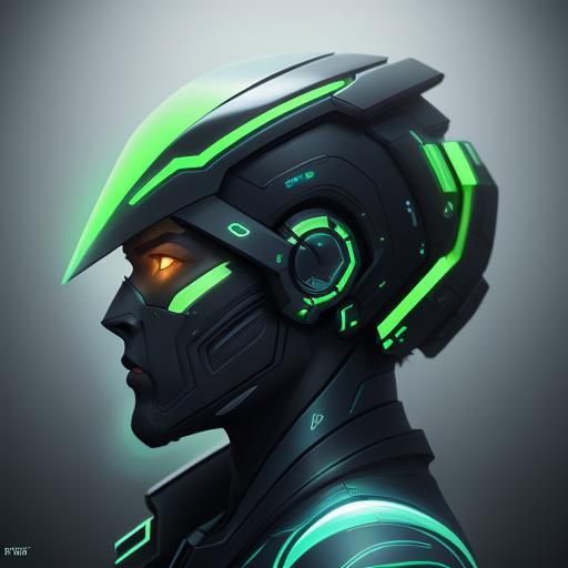 Girl with Holographic Tablet in Futuristic Concept Art