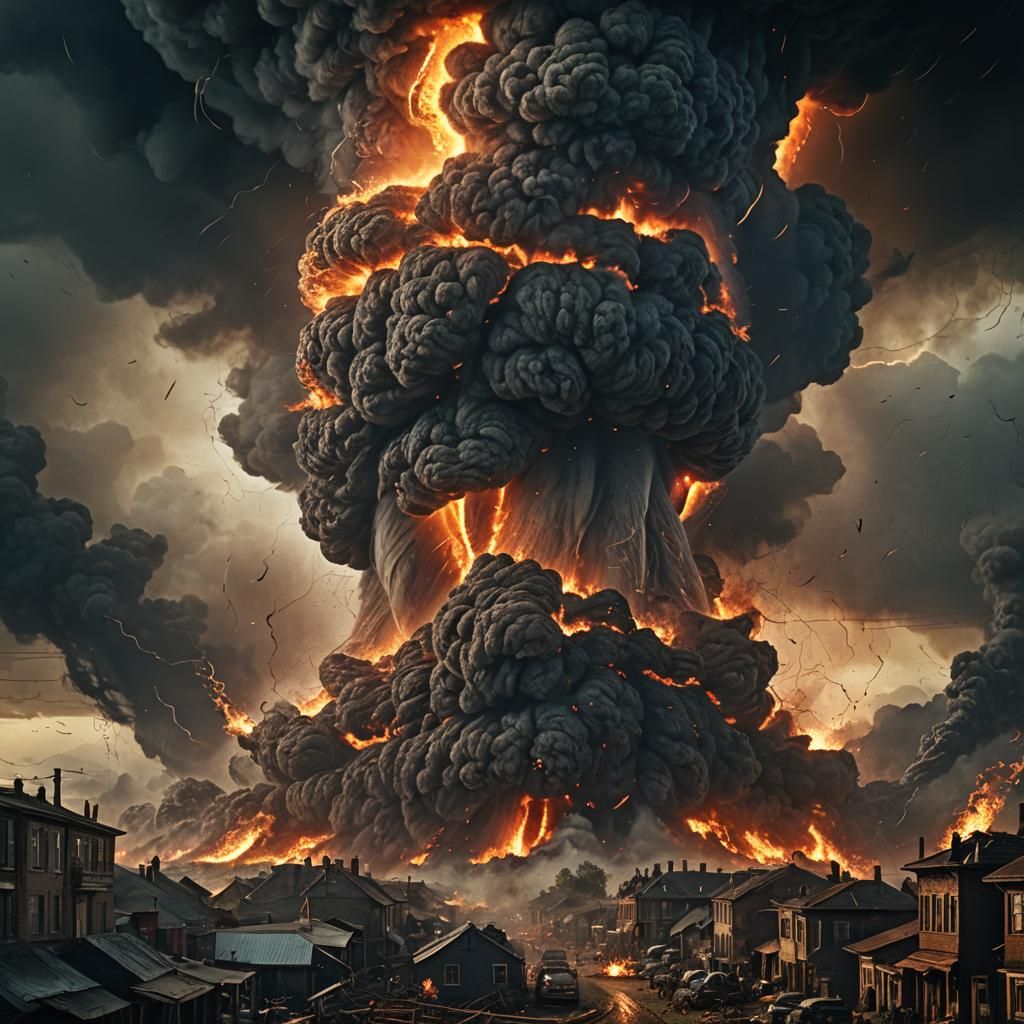 Epic Fire Tornado Digital Matte Painting