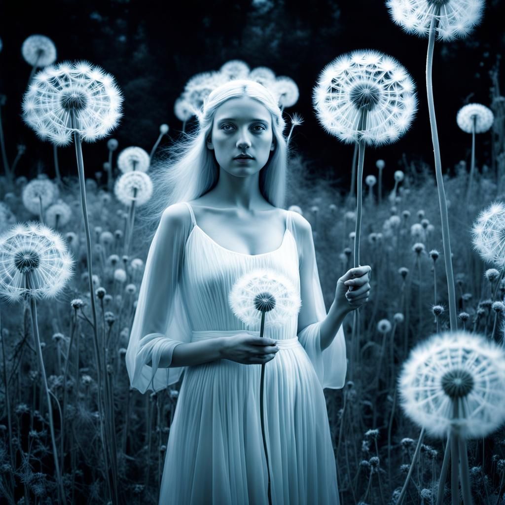 Ghostly  fey youth  , beautiful, infrared photography ,cloth...