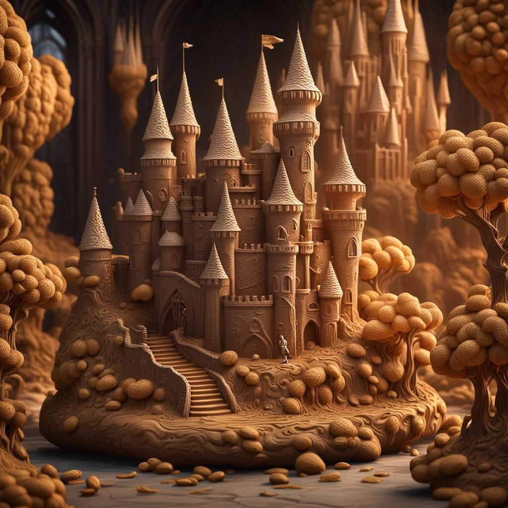 Whimsical Peanut Butter Sculptures in Detailed Matte Paintin...