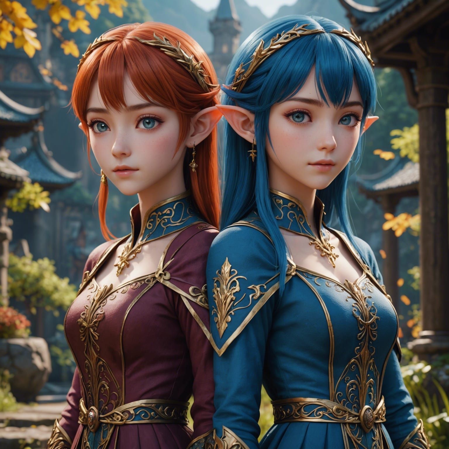 Hyperrealistic Anime Elves in 8k Resolution
