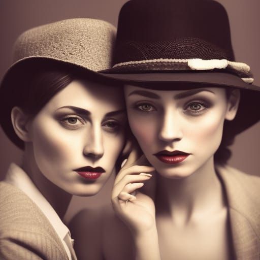 Elegant Cabaret Couple Portrait in Ambient Light