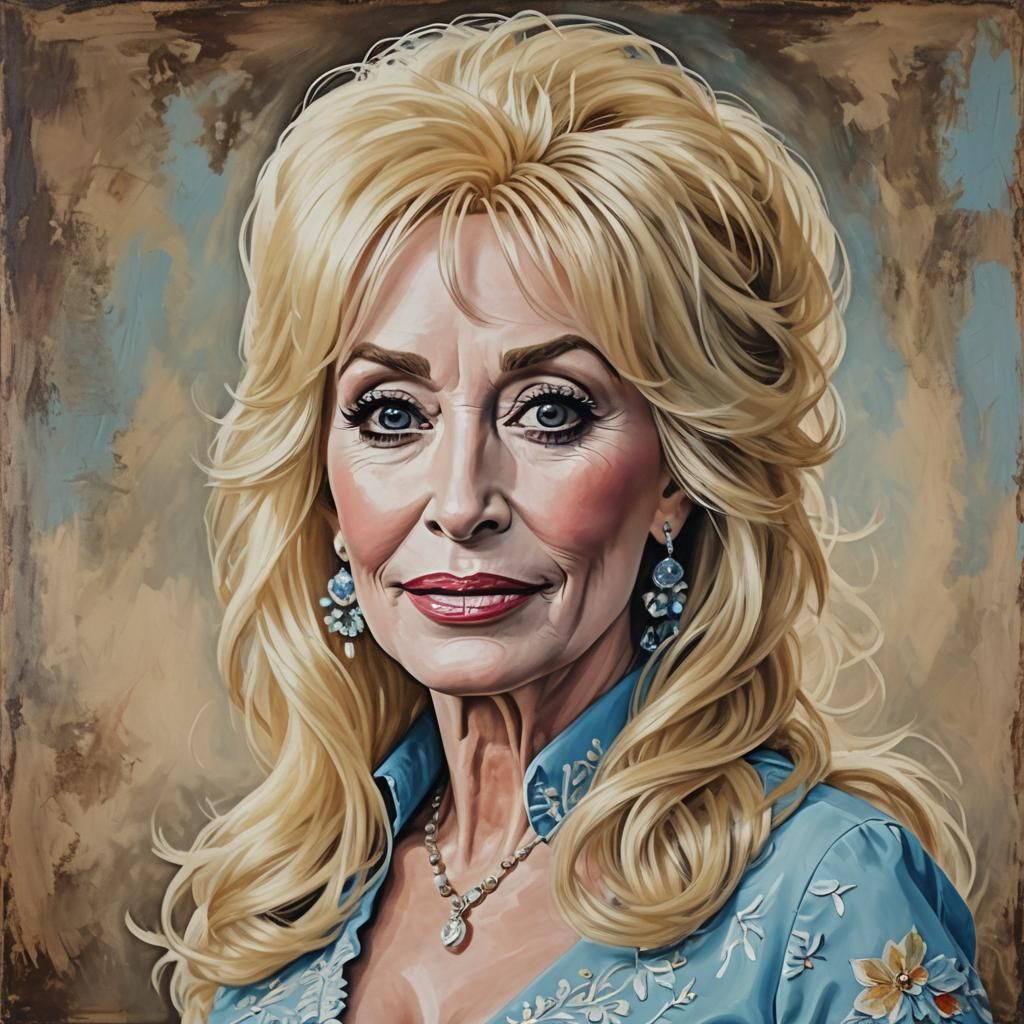 Dolly Parton Portrait as Oil Painting