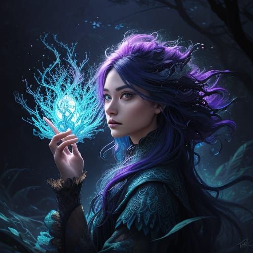 Young Girl in Ethereal Forest Concept Art