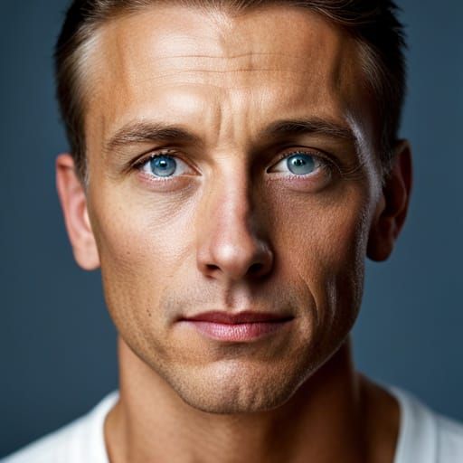 Professional Portrait of Blue-Eyed Man in Studio Lighting