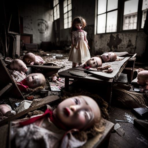 Abandoned Doll Factory in Surrealist Style