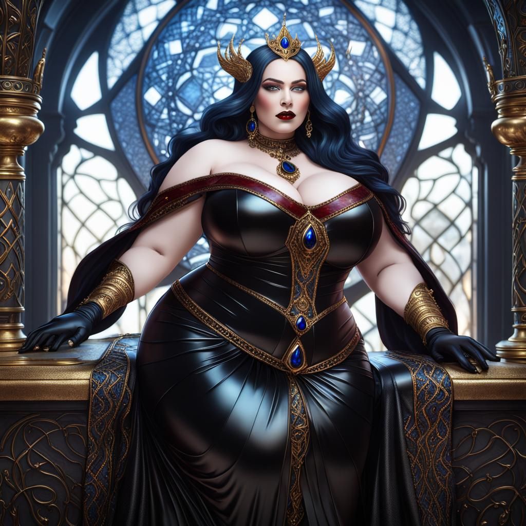 Galactic Eyed Sorceress in Treasure Room, Digital Art