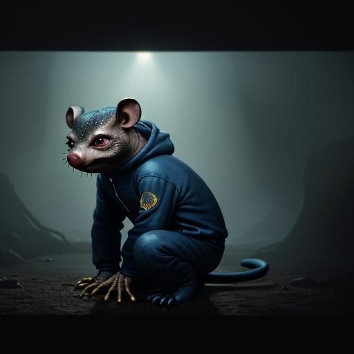 Cinematic Film Still of an Old Frog-like Alien