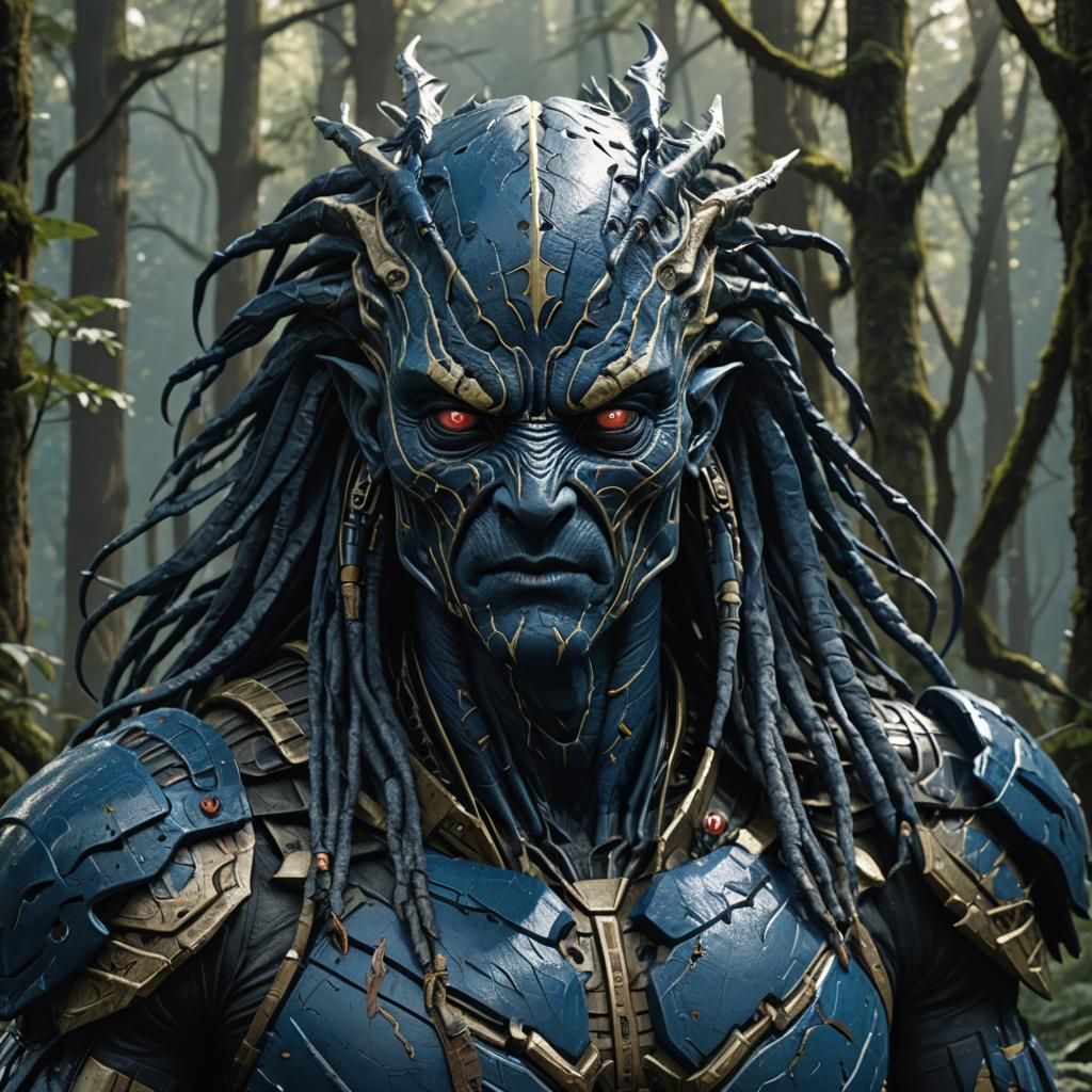 Dark Forest Figure Inspired by Neo-Primitivism