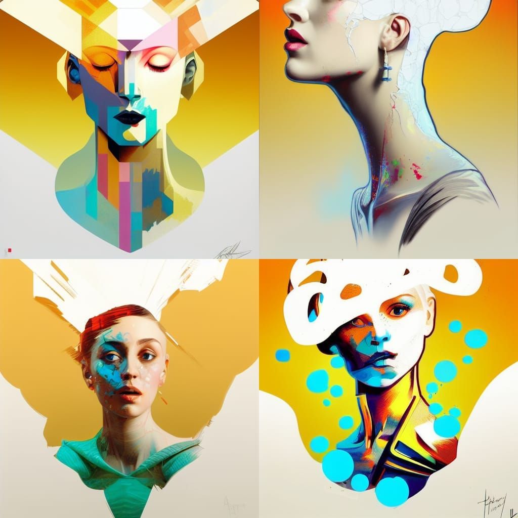 Pop Art Renaissance Portrait in Digital Art Style
