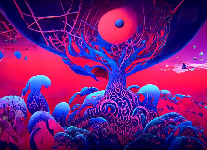 Mystical Mangrove Tree with Runes: Fantasy Dreamscape