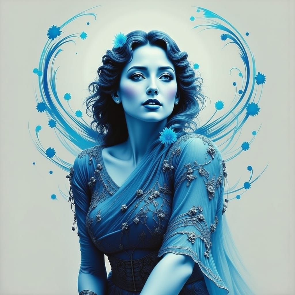 Abstract Blue Art: Love is Blue