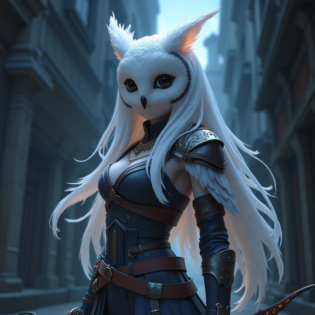 Dark Owl Ranger in 3D Anime Style