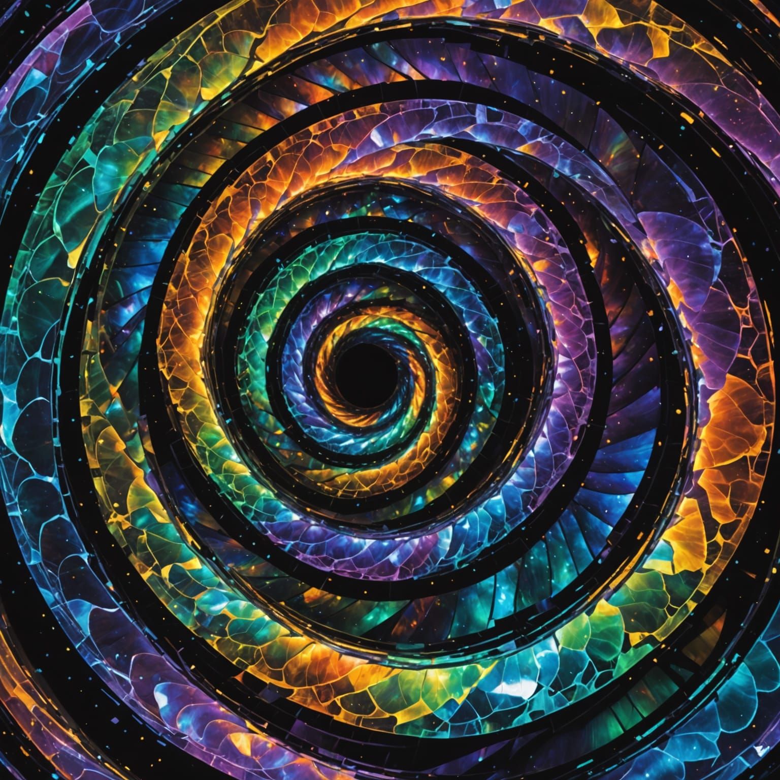 Surreal Cosmic Vortex Shines with Iridescent Colors