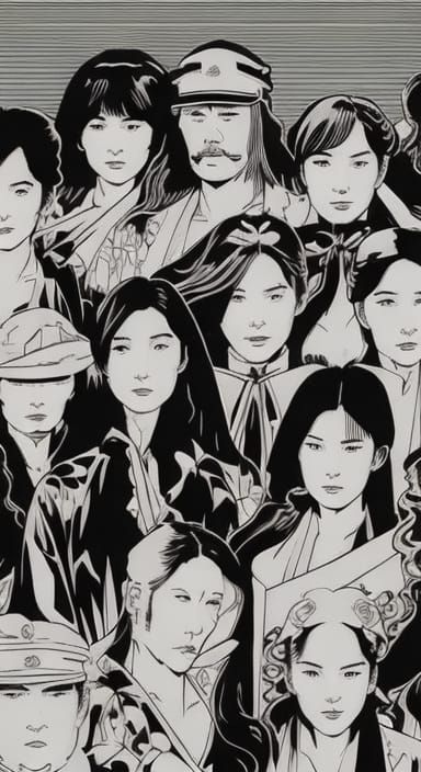 a beautiful woman in Satoshi Kon style