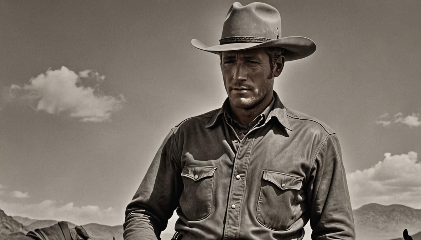 Hyperrealistic Cowboy Portrait Inspired by Paul Newman